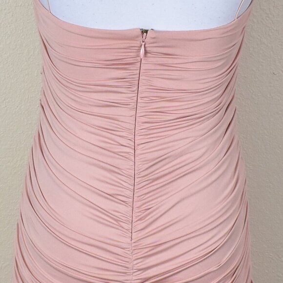 Elegant Pink Ruched Dress - Picture 4 of 10